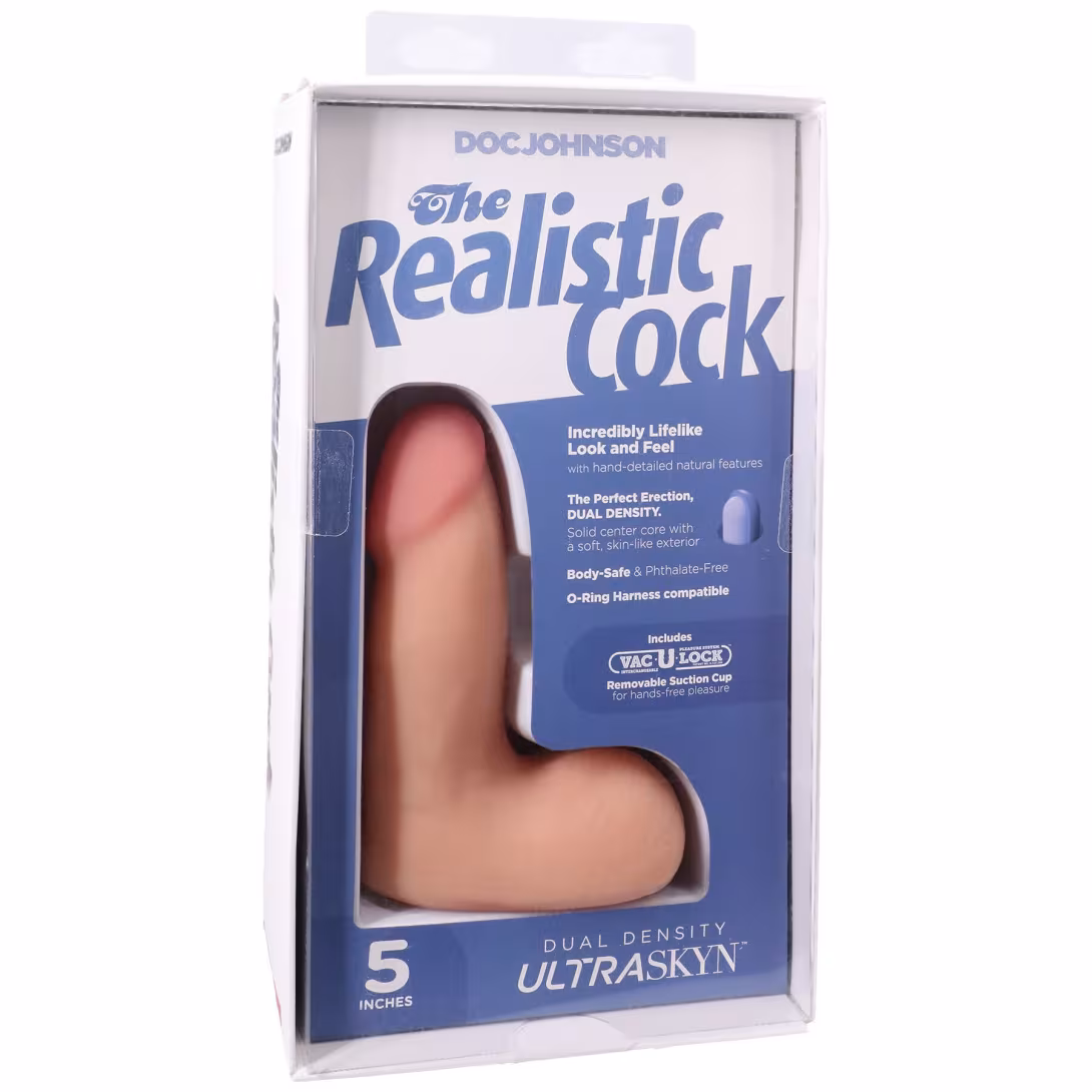 Фалоімітатор Doc Johnson The Realistic Cock ULTRASKYN - 5" with Balls Vanilla (надрив паковання!!!) — фото 9
